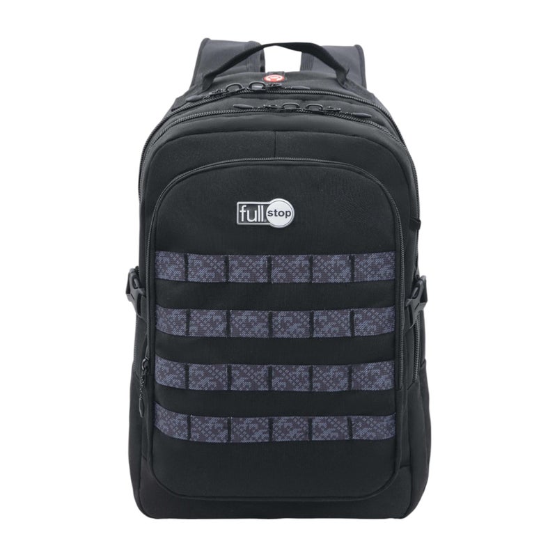 Full Stop Panelled Backpack in Black for Kids - Image 1